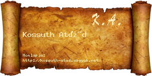 Kossuth Atád névjegykártya